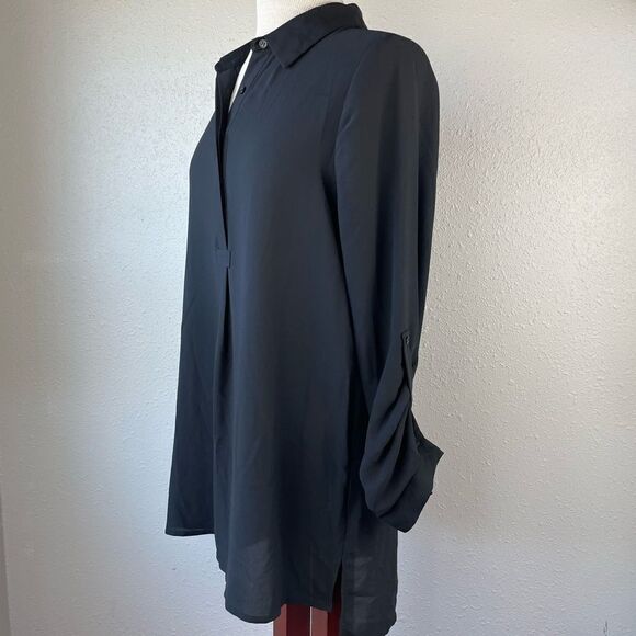 Pleione Black Button Down Top Size M EUC - Picture 3 of 9